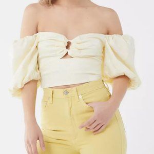 C/meo Collective Elate Puff Sleeve Cropped Top